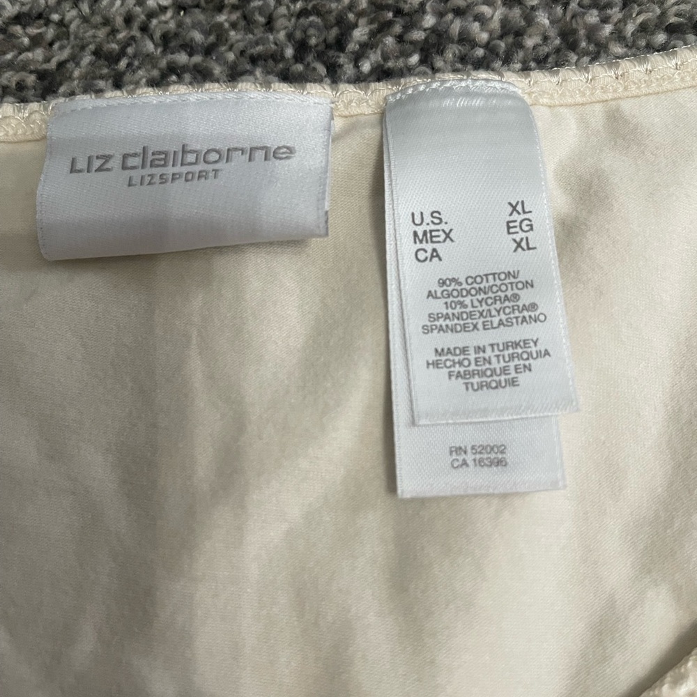 Liz Claiborne Cream Sleeveless Tank Top XL - Picture 2 of 6